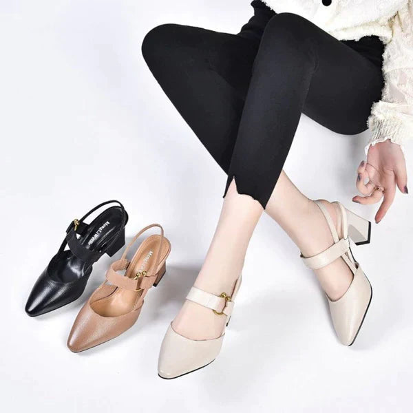 Sandales orthopédiques confortables à talon pour femmes, parfaites pour le travail, les soirées ou un look décontracté d'été.