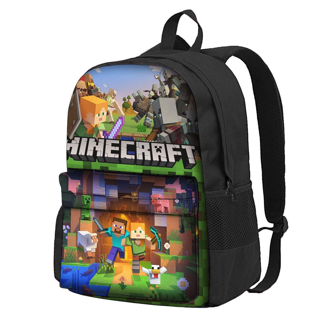 Sac à dos enfant Minecraft officiel. Motifs Creeper & personnages du jeu vidéo. Idéal pour la rentrée scolaire.