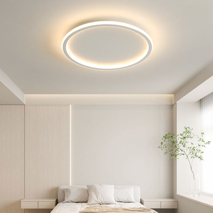 Éclairage de plafond LED circulaire scandinave, style minimaliste, idéal pour décorer salon/chambre.