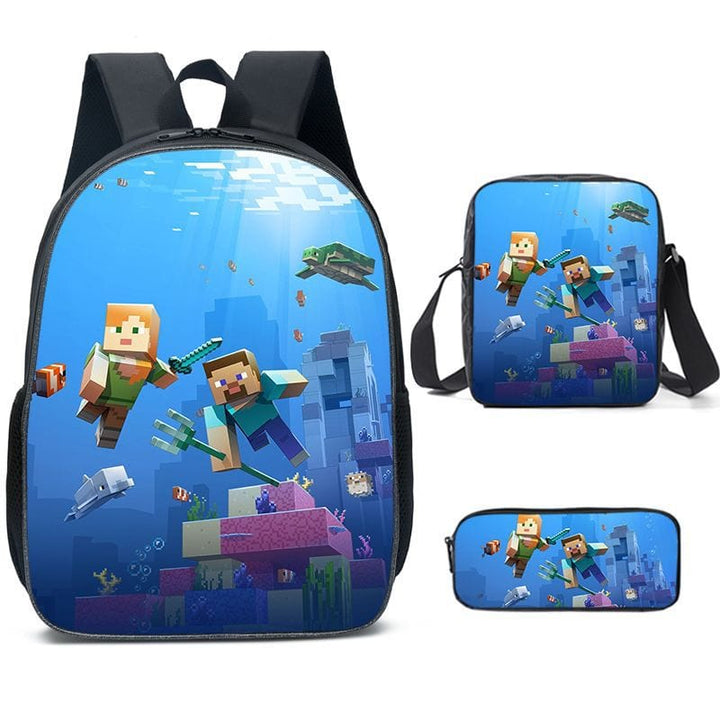 Sac à dos Minecraft, collection rentrée scolaire. Pour les fans d'aventure et de jeu vidéo à l'école.
