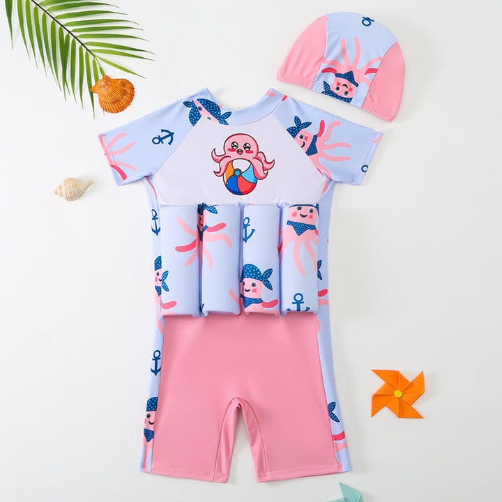 Maillot de bain flottant SafeSwim jaune, sécurité renforcée pour les petits nageurs en herbe.