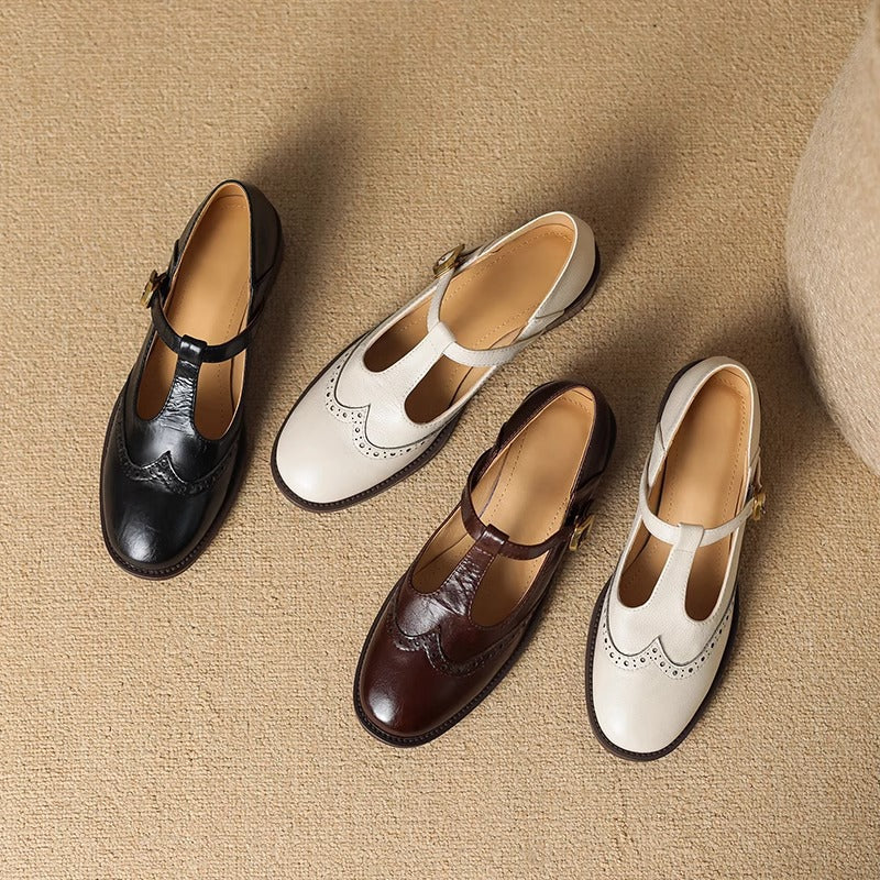 Chaussures Mary Jane rétro pour femmes, idéales pour un look élégant et décontracté, talon bloc.