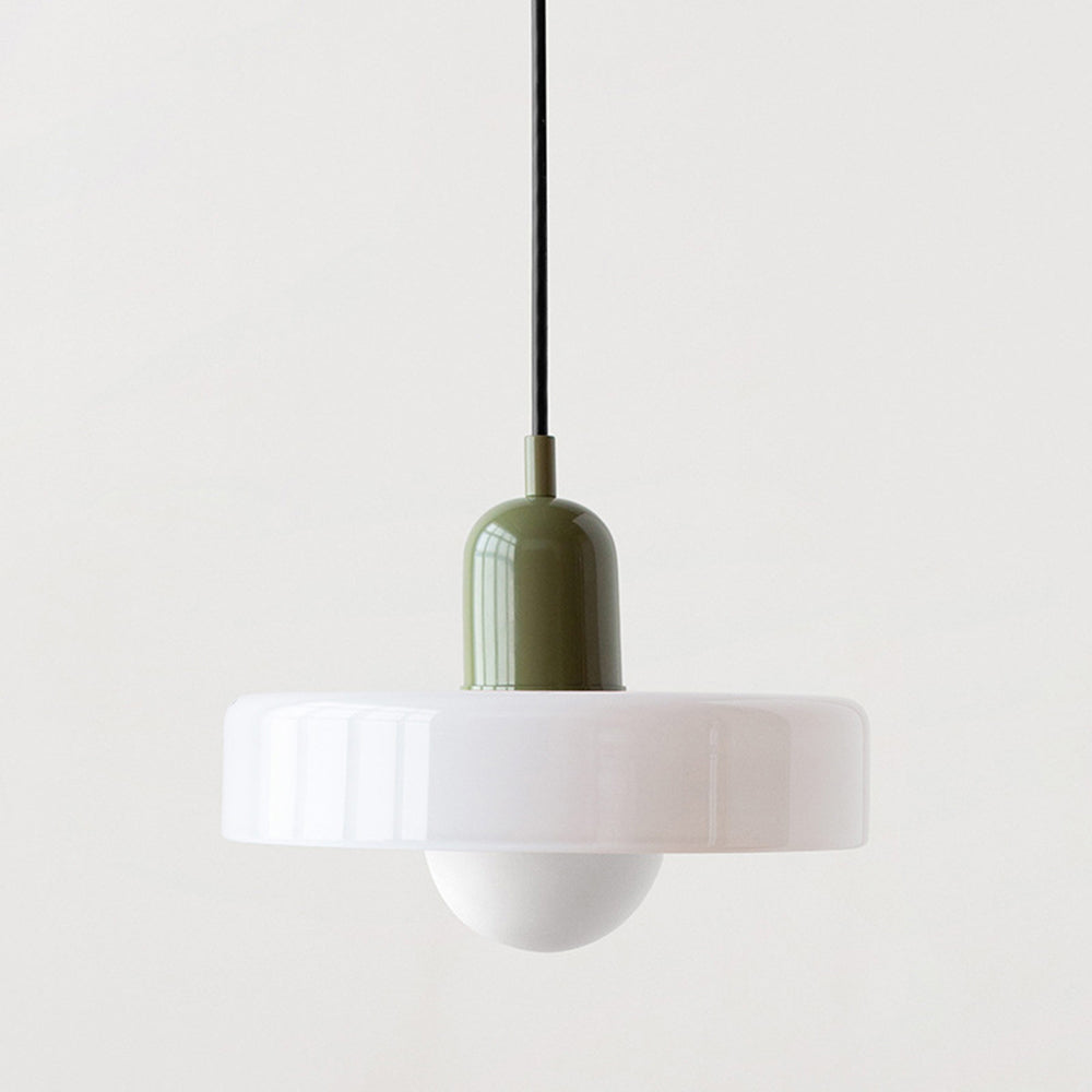 Lampe suspendue Bauhaus, verre aux multiples couleurs, un point focal pour votre intérieur.
