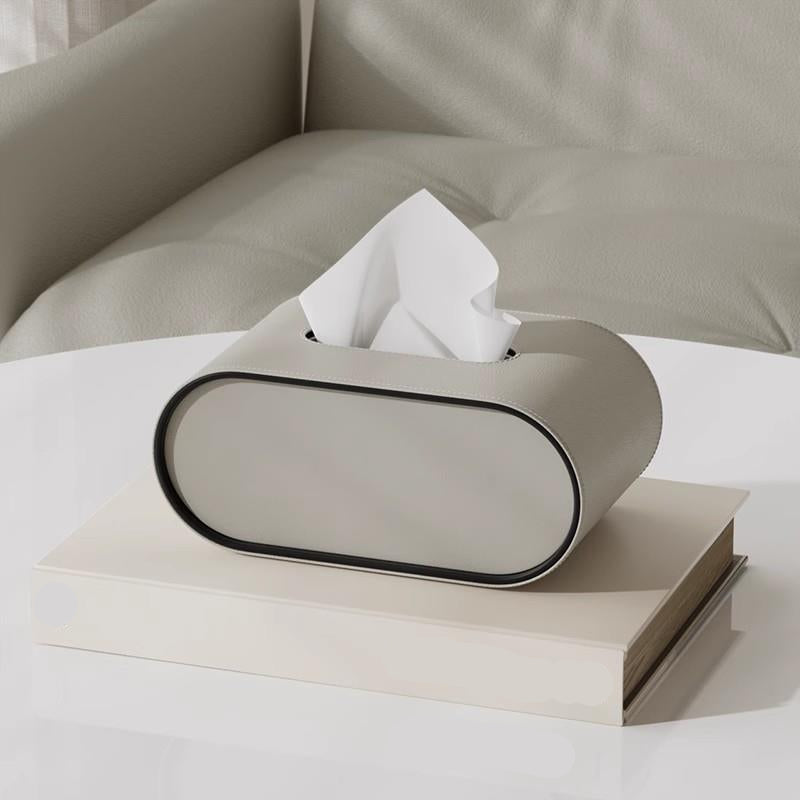 Boîte à mouchoirs design moderne en PU, accessoire décoratif élégant pour organiser le salon ou la chambre.