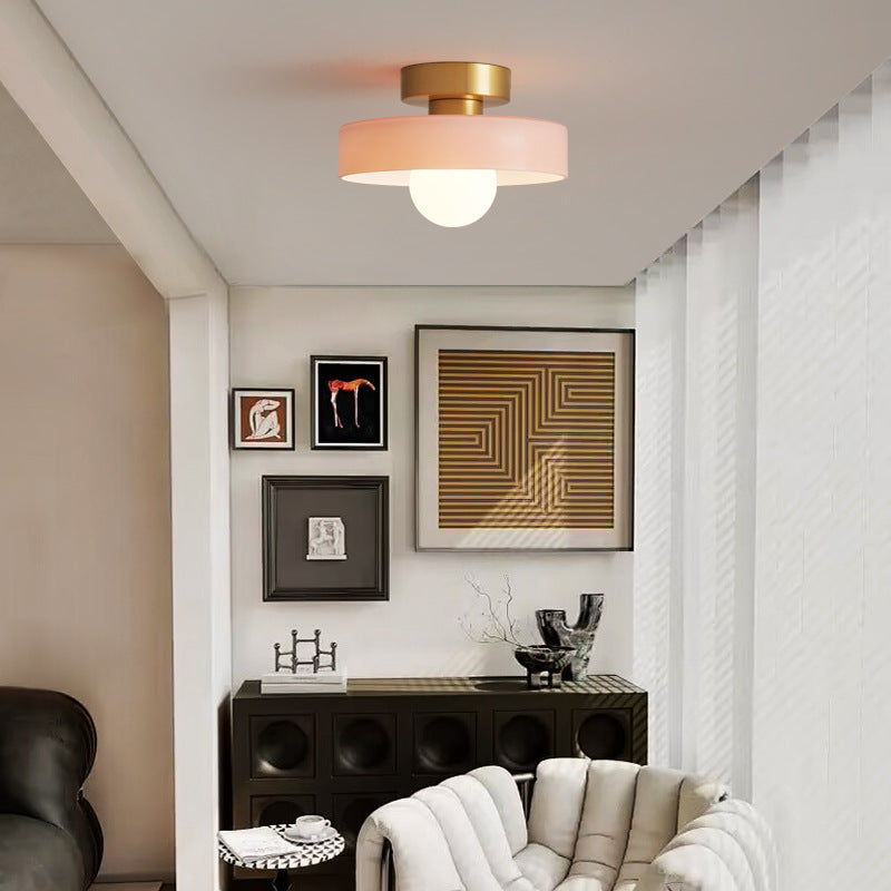 Plafonnier LED rond design, lumière ajustable pour salon, chambre, bureau ou couloir.