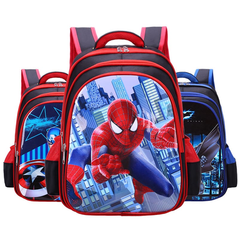Cartable maternelle Spiderman rouge pour enfant, idéal rentrée scolaire. Sac à dos écolier héros Marvel.