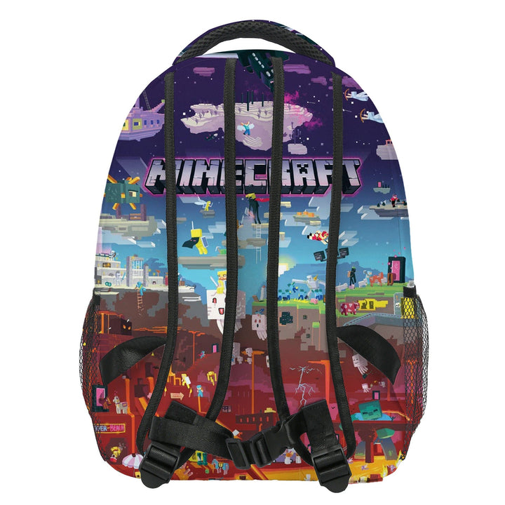 Sac à dos scolaire Minecraft résistant, idéal pour les fournitures d'école. Plonge l'enfant dans l'univers du jeu.