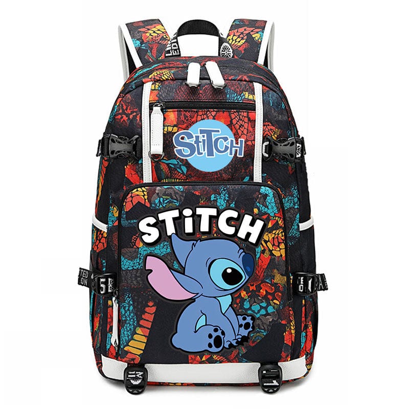 Cartable robuste enfant avec motif Stitch, design original et solide.