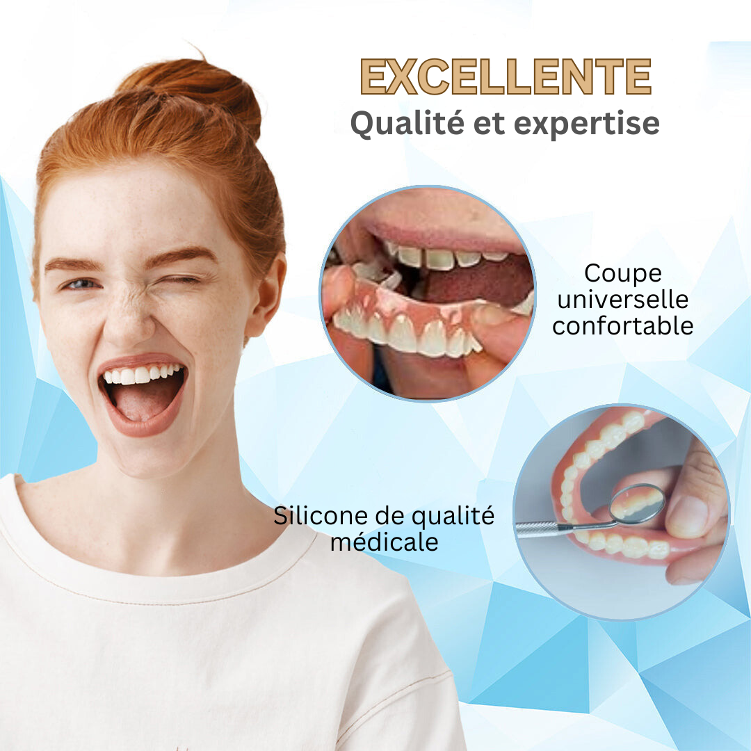 Esthétique dentaire abordable avec Bikenda. Prothèse souple en silicone, redonne un sourire éclatant aux adultes.