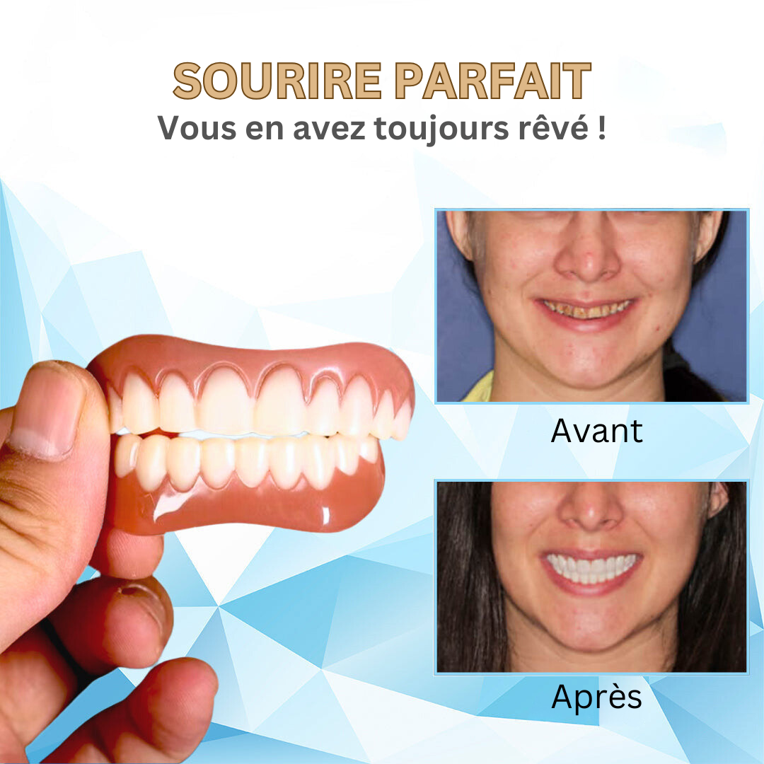 Dents plus belles et confortables avec Bikenda. Prothèse dentaire cosmétique en silicone pour adultes.