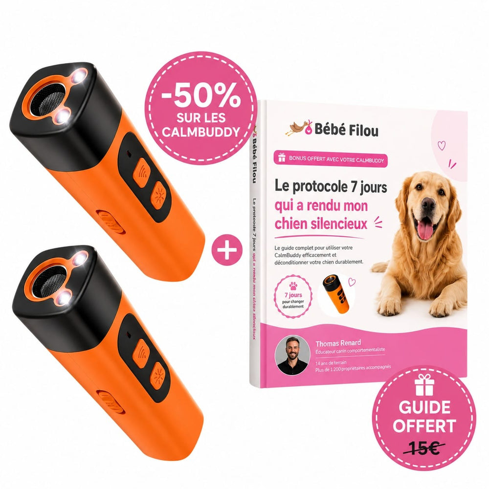 Appareil anti-aboiement portable pour chien. Solution ultrasonique pour dressage comportemental et calme.