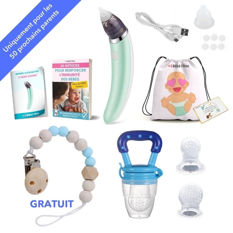 Aspirateur nasal électrique doux pour bébé, hygiène sûre, disponible en vert et rose. Aide à la respiration de l'enfant.