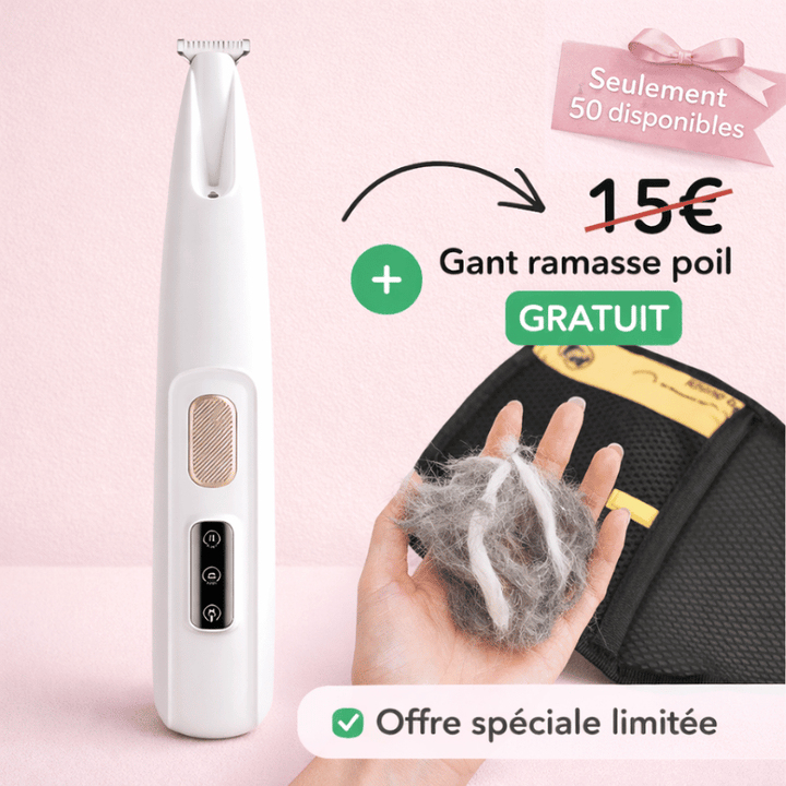 Tondeuse silencieuse LED pour chien et chat, coupe-poils efficace pour toilettage facile à domicile.