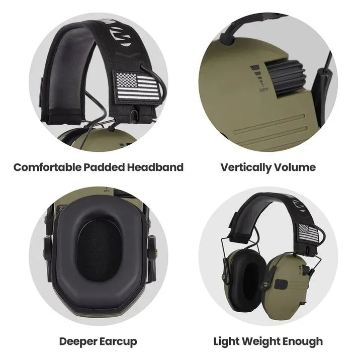 Protection auditive électronique avancée pour le tir, casque antibruit certifié sécurité auditive optimale.
