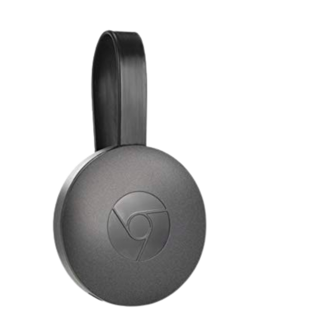 Chromecast 4K noir, diffuseur multimédia sans fil pour streaming vidéo Ultra HD sur TV connectée.