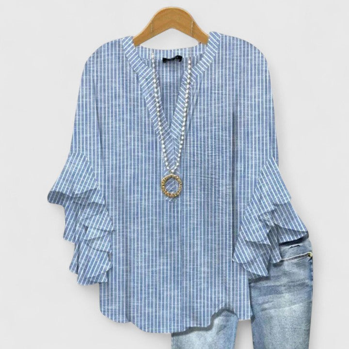 Blouse femme florale décontractée, parfaite pour le printemps et l'été, confortable et stylée.