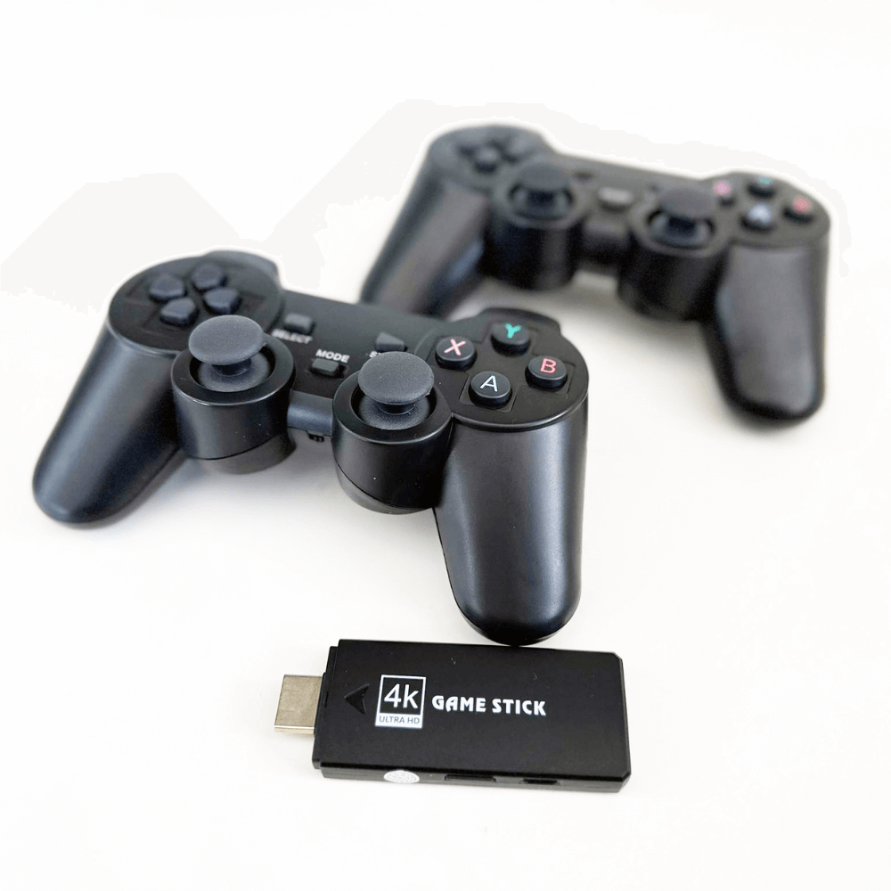 Stick de jeu vidéo Plugbit HDMI avec manette sans fil, offrant 10 000 jeux rétro pour des heures de plaisir.