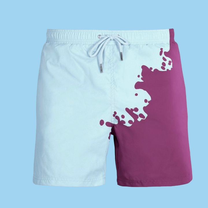 Short de bain homme AquaSplash pour natation et plage. Profitez du changement de couleur unique au contact de l'eau.