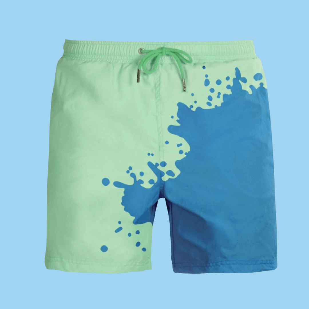 Mode homme: Short de bain AquaSplash tendance, idéal pour l'été, la plage et les vacances avec son motif réactif.