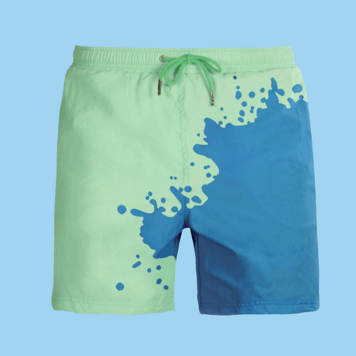 Mode homme: Short de bain AquaSplash tendance, idéal pour l'été, la plage et les vacances avec son motif réactif.