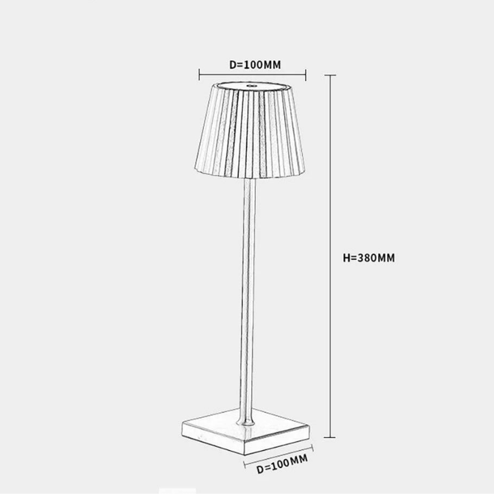 Lampe LED de table scandinave, tactile, dimmable. Sans fil, rechargeable, parfaite intérieur/extérieur.