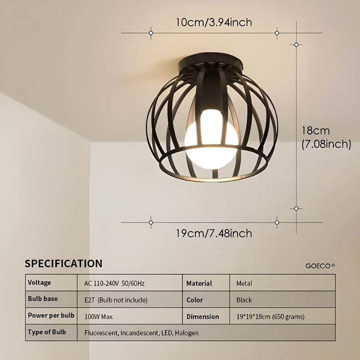 Plafonnier design minimaliste géométrique en fer noir, parfait pour un éclairage LED moderne et une ambiance chic.