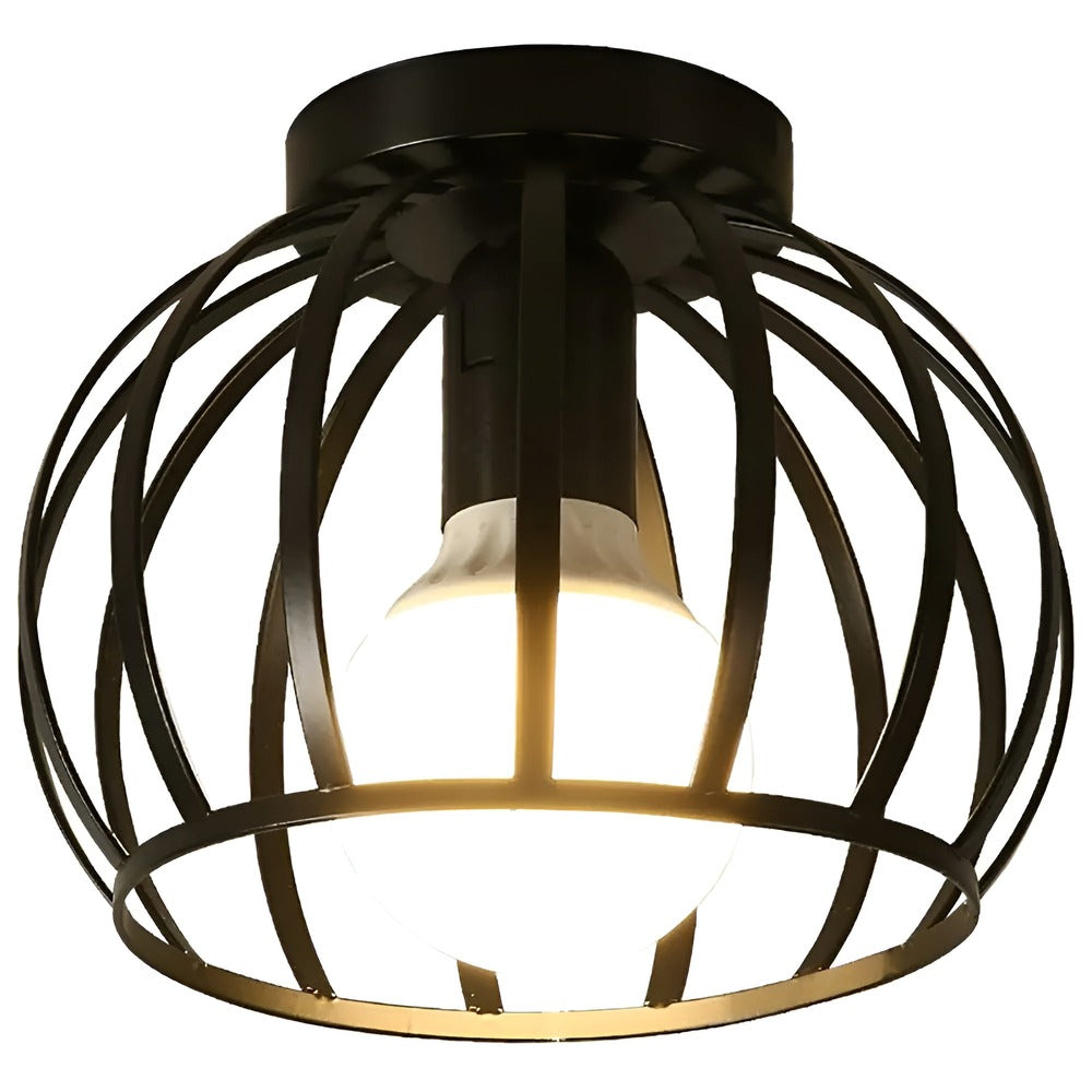 Plafonnier noir géométrique à LED, offre un éclairage design et une ambiance moderne pour votre salon ou chambre.