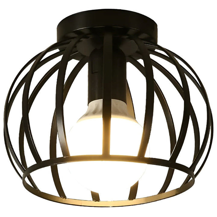 Plafonnier noir géométrique à LED, offre un éclairage design et une ambiance moderne pour votre salon ou chambre.
