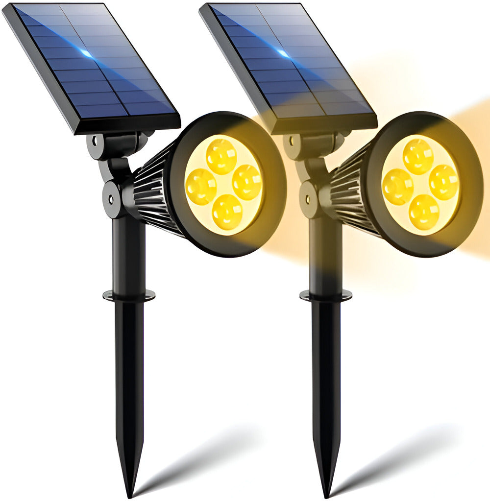 Lampe solaire LED de jardin, résistant aux intempéries, éclairage extérieur automatique pour terrasse et allée.