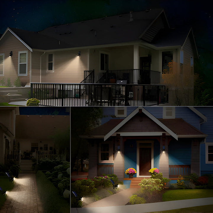 Lumière d'ambiance LED solaire pour jardin, éclaire terrasse et allées la nuit, économe en énergie.