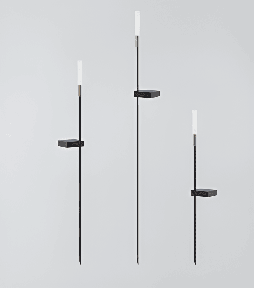 Décoration extérieure: lampe solaire LED, design moderne, étanche IP65 pour jardin.