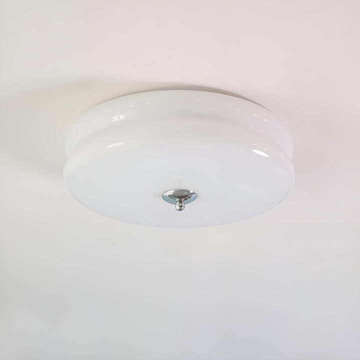 Éclairage LED de plafond crème, rond, design Bauhaus, luminaire moderne et lumineux.