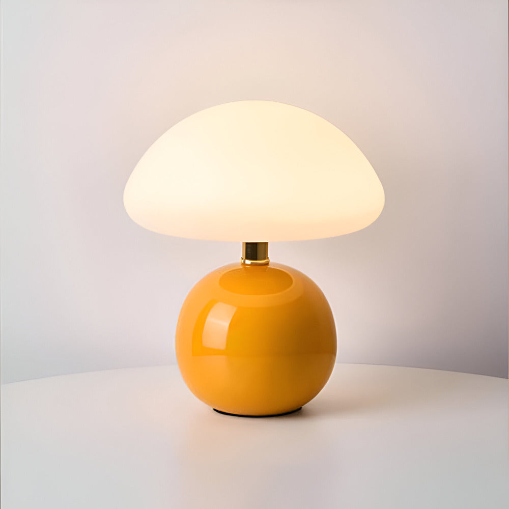 Lumière douce LED 3 couleurs, lampe champignon design Bauhaus, idéale pour une ambiance relaxante.