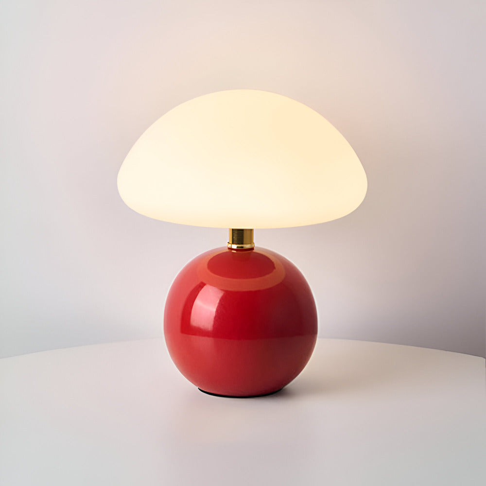 Lampe de bureau champignon LED, 3 couleurs, style Bauhaus élégant, éclairage précis et décoratif.