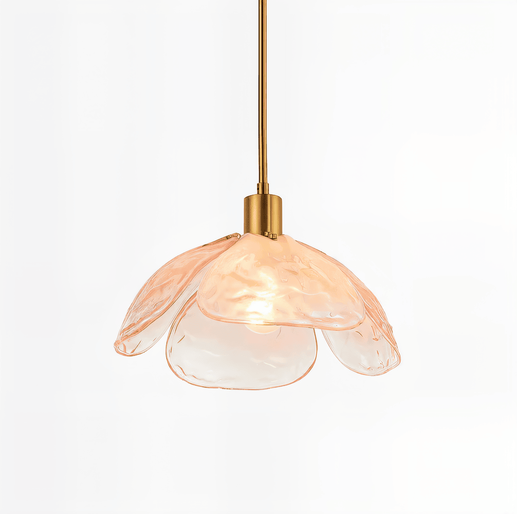 Éclairage LED suspendu, design floral unique, pour une décoration intérieure lumineuse.