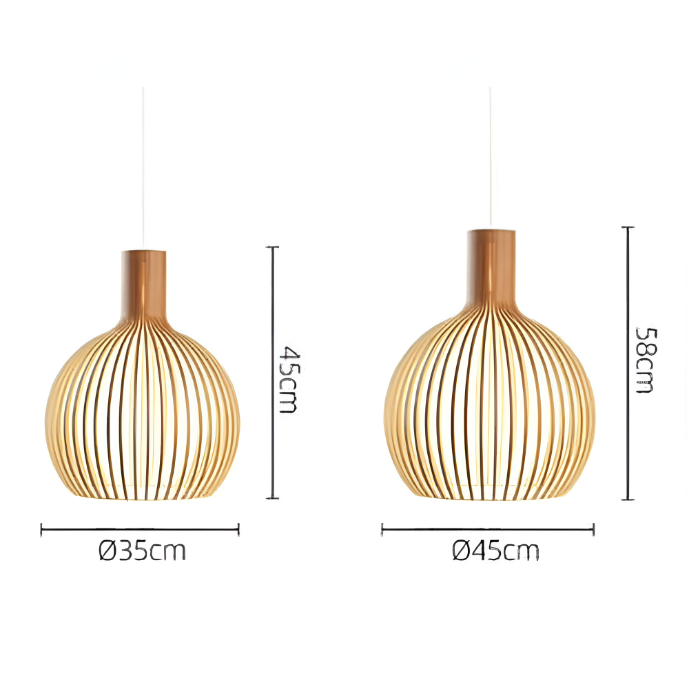 Éclairage design : lampe suspendue en bois, style industriel-rustique, met en valeur votre salon.