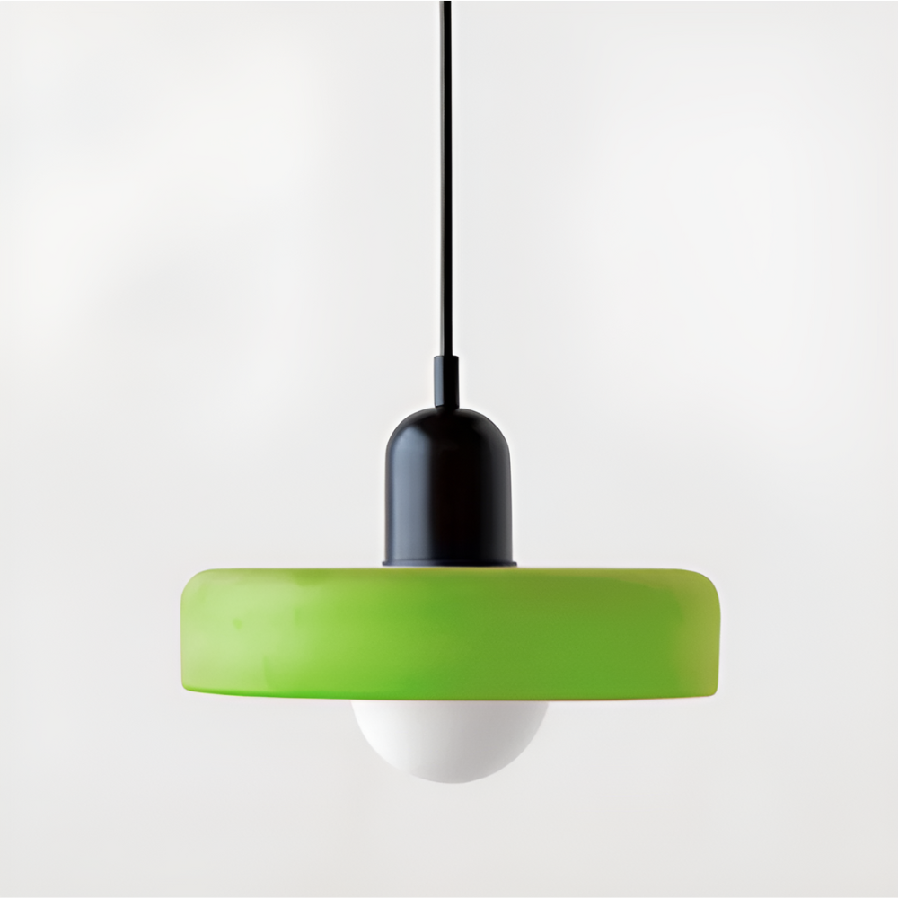 Luminaire suspension verre, accent de couleur pour décoration moderne de votre salon.