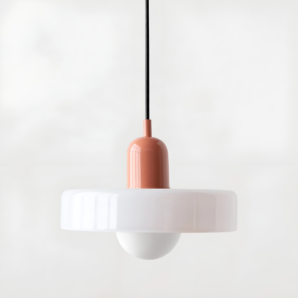 Éclairage suspendu en verre, style moderne, parfait pour un bureau ou entrée.