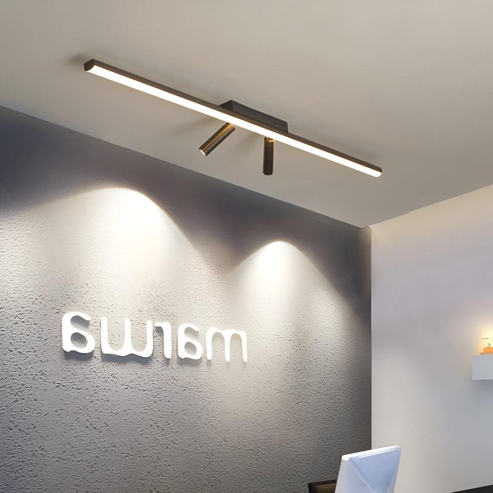 Lampe sur rail LED moderne avec spots orientables, parfaite pour un éclairage intérieur contemporain.