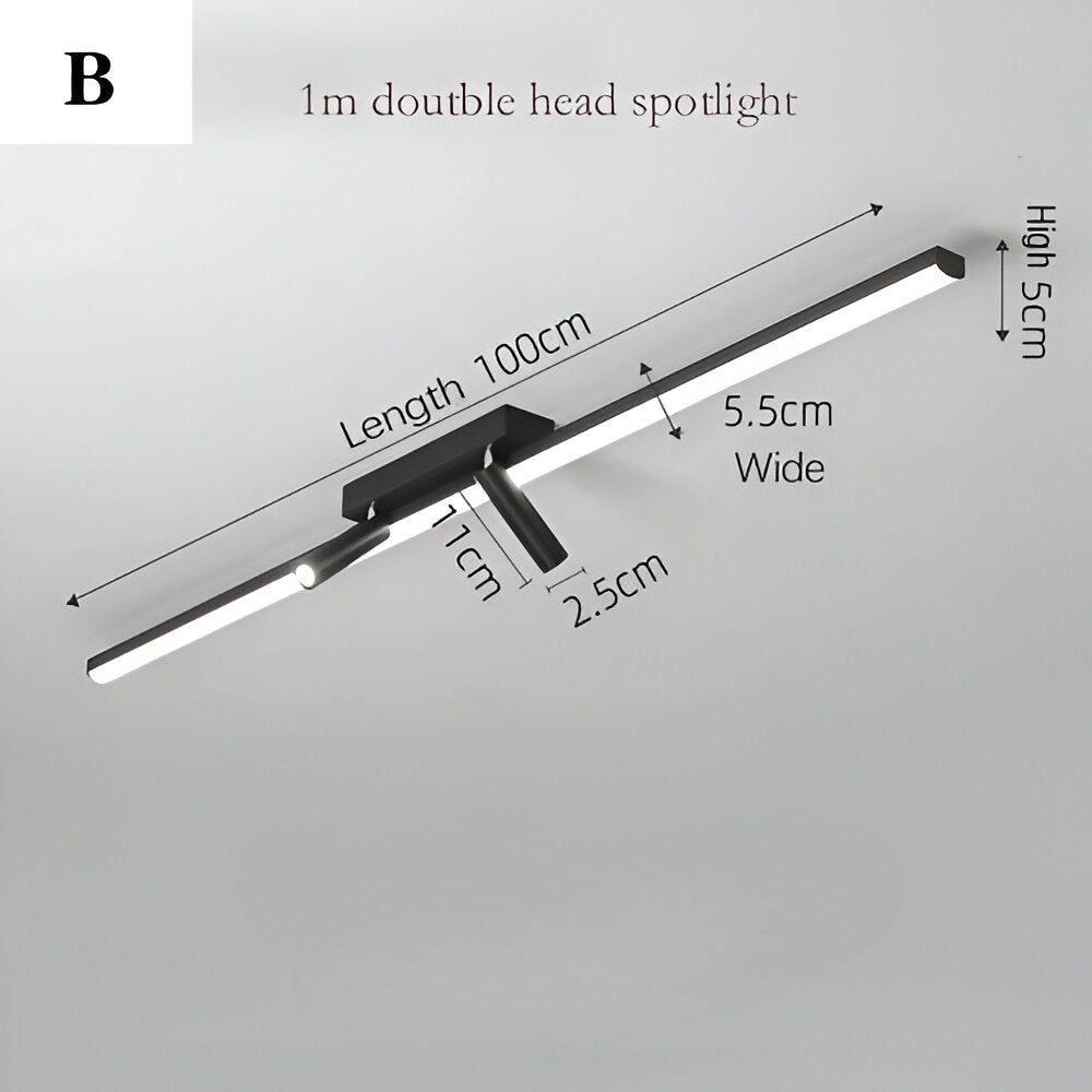 Éclairage salon optimal avec cette lampe sur rail LED moderne et ses spots ajustables, crée l'ambiance.
