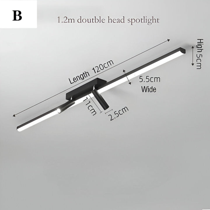 Lampe sur rail LED au design moderne, spots ajustables pour un éclairage intérieur adaptable à tout espace.