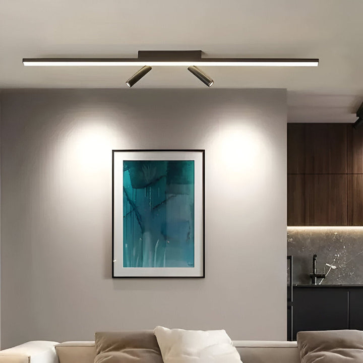 Éclairage cuisine moderne avec cette lampe sur rail LED, spots ajustables pour une lumière ciblée.