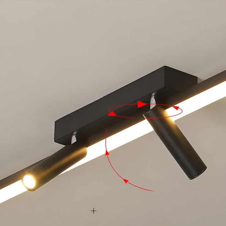 Lampe sur rail LED moderne avec spots ajustables pour un contrôle précis de l'éclairage intérieur.