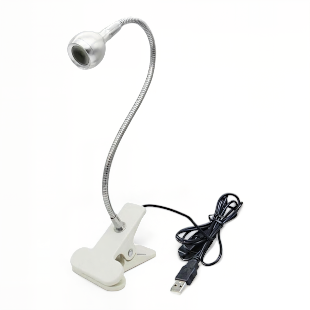 Lampe de lecture LED à pince, flexible USB 360°, parfaite pour le travail et l'étude.