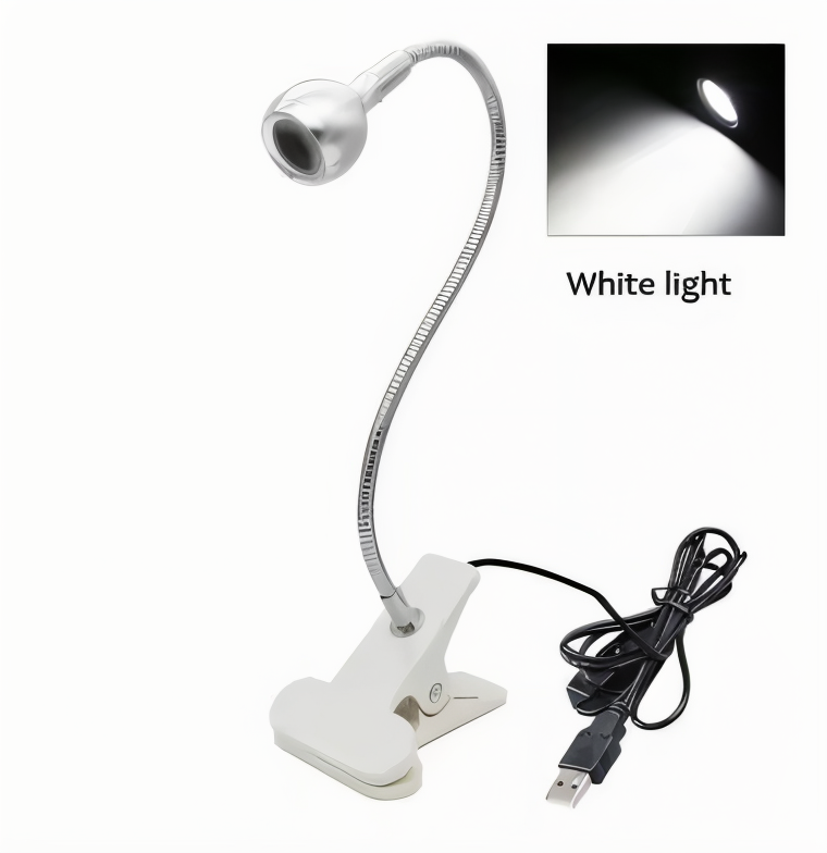 Éclairage de bureau LED portable, lampe flexible avec pince, alimentation USB, lumière de lecture.