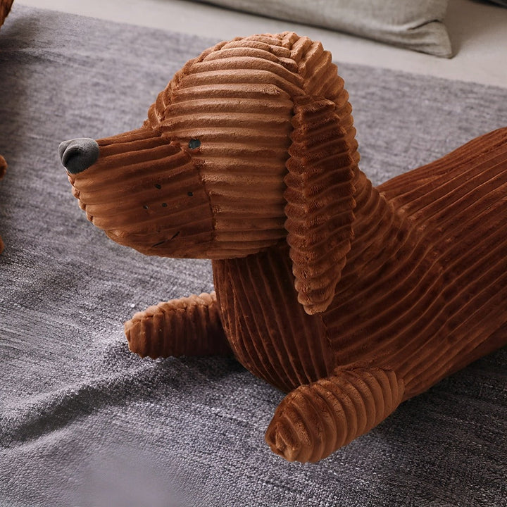 Mignonne peluche teckel, coussin décoratif pour salon, cadeau pour amoureux des chiens.