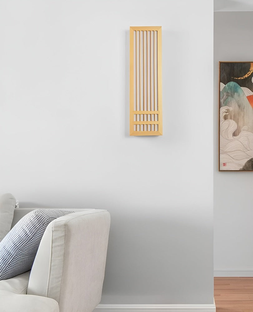 Éclairage mural japonais, applique moderne LED, style épuré pour décoration intérieure zen.