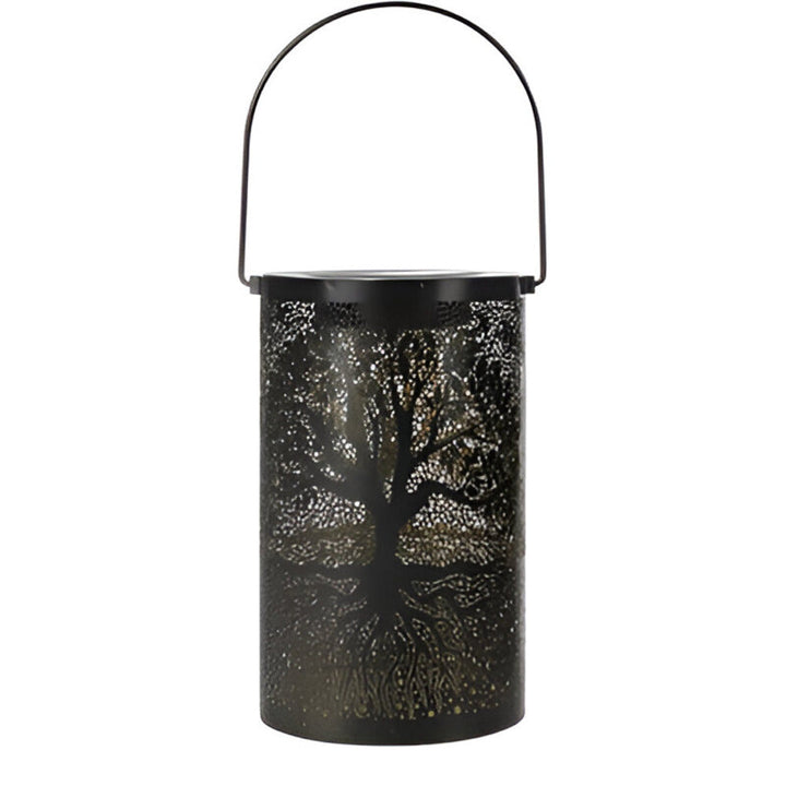 Créez une ambiance féérique avec cette lampe solaire LED en bois, idéale pour l'éclairage de votre jardin.