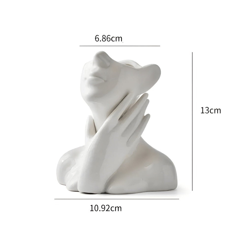 Superbe vase d'art à visage, design unique et expressif, pièce décorative phare pour votre maison.