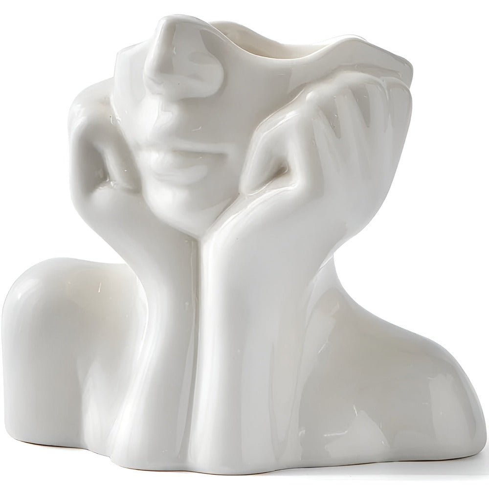 Magnifique vase moderne à visage, pour une ambiance intérieure chic, élégante et raffinée.